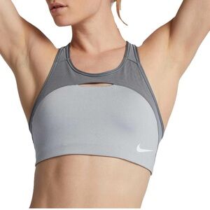 Nike Gray Racerback Sports Bra with Moisture-Wicking Fabric